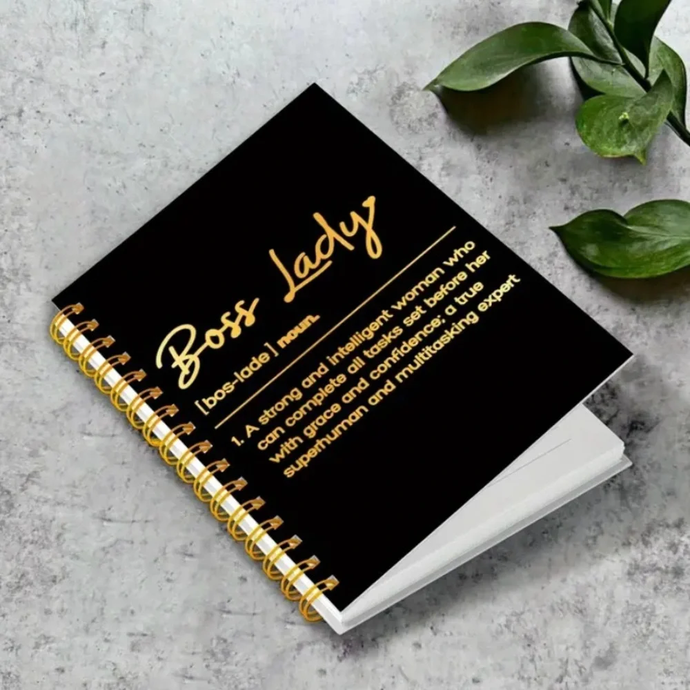 Boss Lady Black and Gold Notebook - Definition of a True Boss!